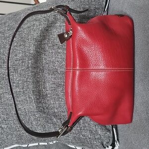 Vintage Dooney & Bourke Purse Red Pebbled Leather Shoulder Bag